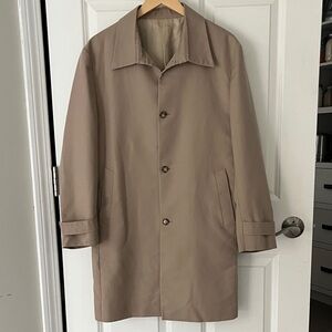 Custom Italian Classic Tan Lightweight Short Trench Coat medium